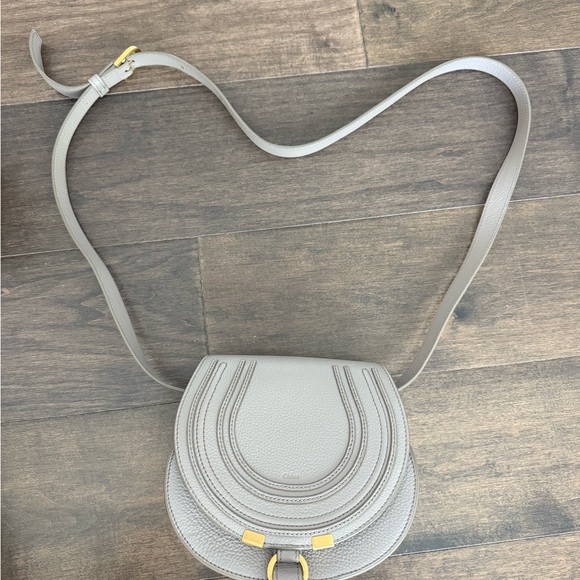 CHLOE Marcie Small Saddle Bag in Cashmere Gray - Picture 2 of 12